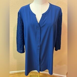 Denim & Company Elegant Blue Women's Top